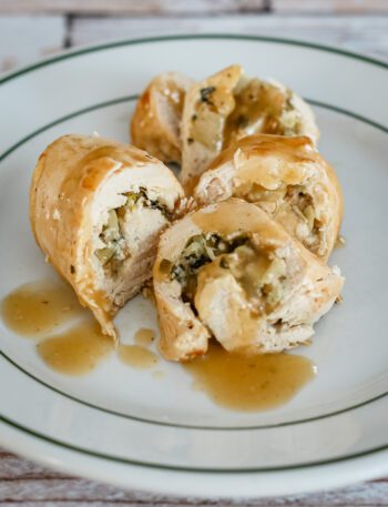 stuffed chicken breasts with apple and gravy