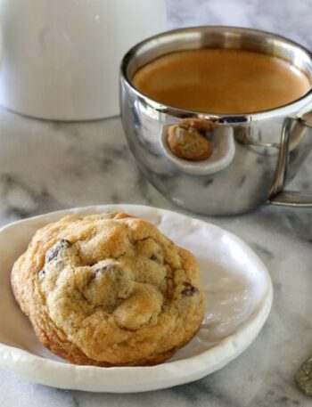 best ever chocolate chip cookies with espresso on the side