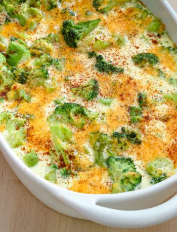 broccoli cheese casserole with custard-like texture