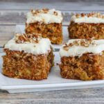 carrot applesauce cake on a serving plate