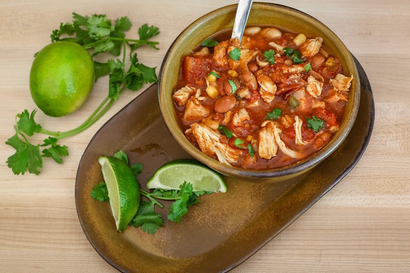 chicken chili with beans and tomatoes