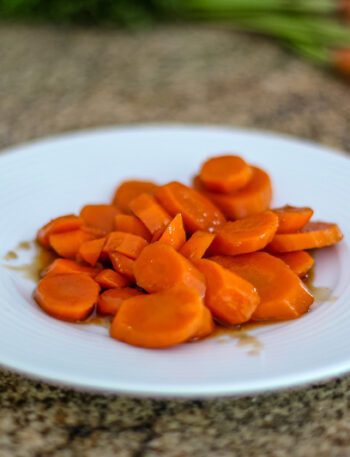 glazed carrots on a plate