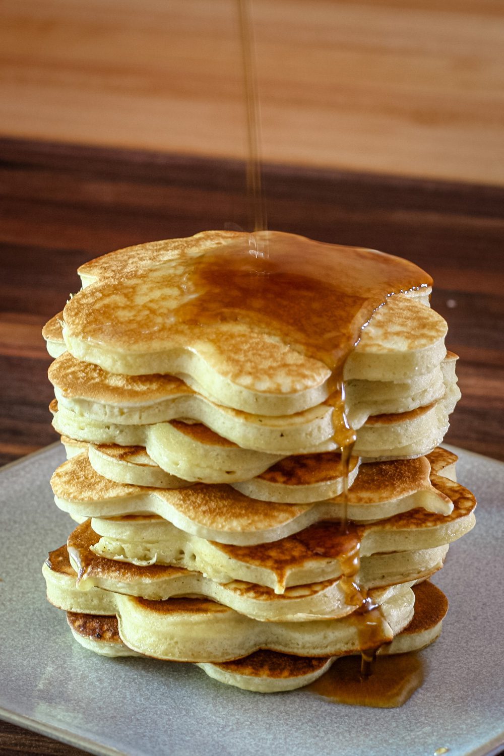 a stack of pancakes with syrup