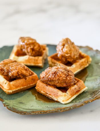 chicken and waffles, bite-sized appetizers or snacks