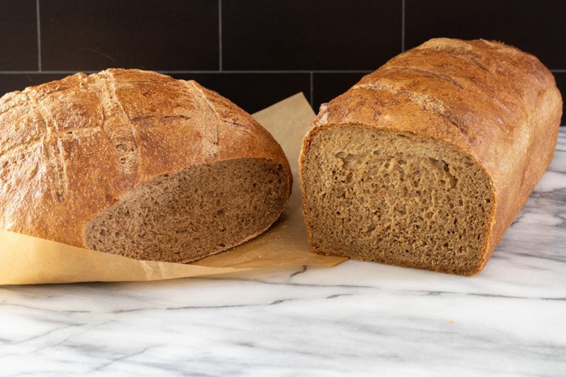Best every pumpernickel bread, a round loaf and sliced standard loaf