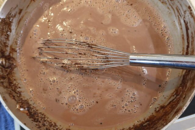 whisking ice cream ingredients
