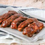 country style pork ribs baked with barbecue sauce