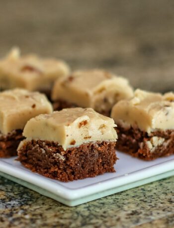 A packaged mix makes these brownies a snap to fix, and the wonderful penuche frosting takes them to another level.