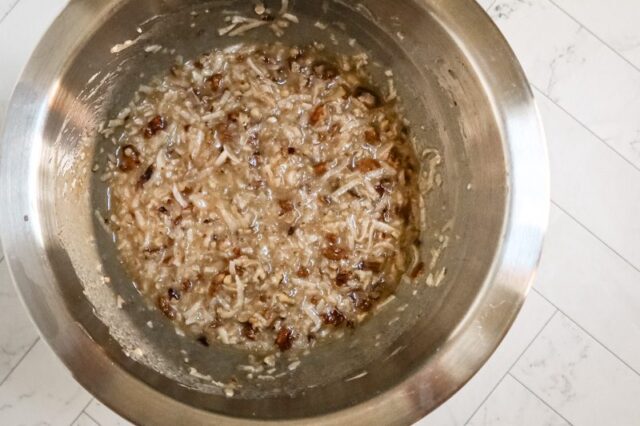 coconut pecan topping in a bowl