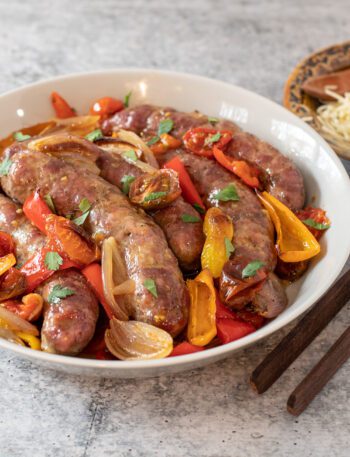 sheet pan sausages and peppers