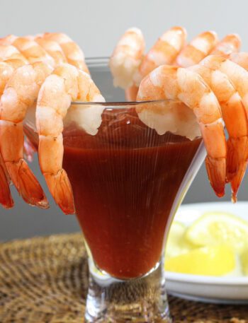 shrimp cocktail in a martini glass