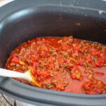 A chunky bolognese sauce in the slow cooker