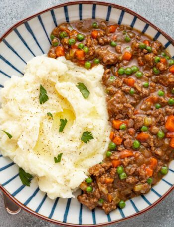 A plate of comforting mince and tatties, a popular Scottish dish.